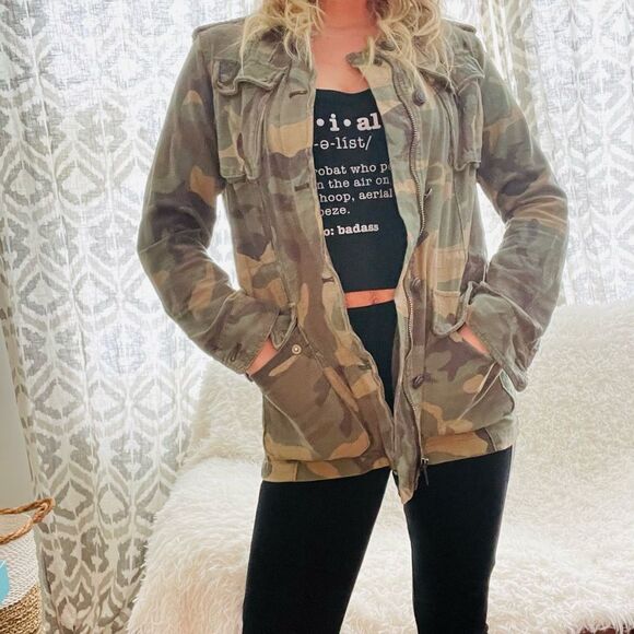 Free People Jackets & Blazers - Free People Camouflage Coat Jacket Medium